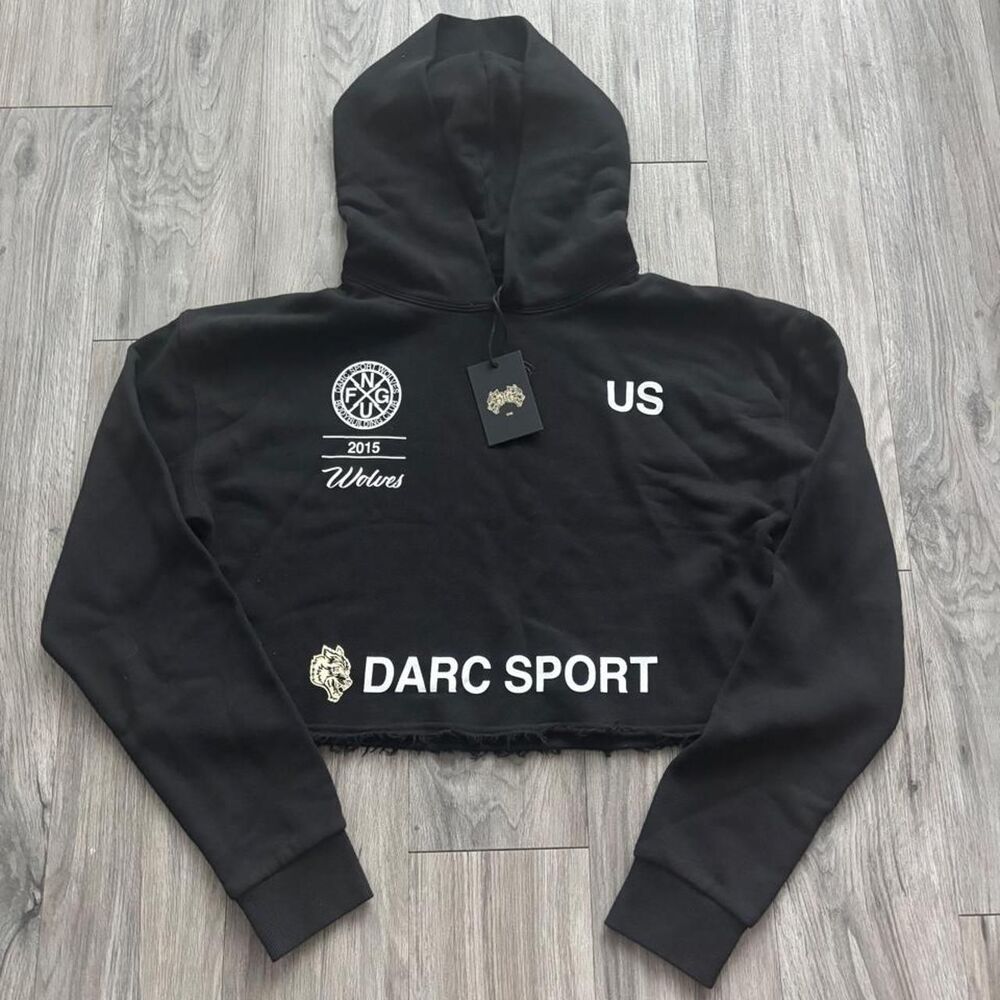 SHE Darc Sport NWT Black Crop Hoodie NFGU, Size Small